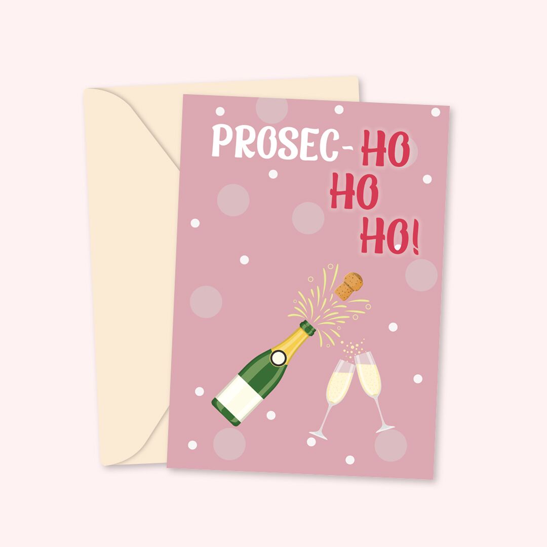 prosecco ho ho ho card