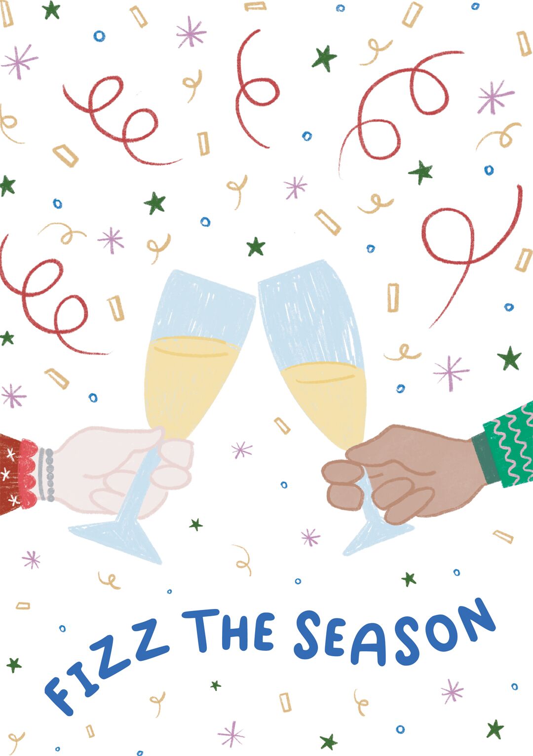 Jive Prints Fizz The Season greetings card resized fizz the season card