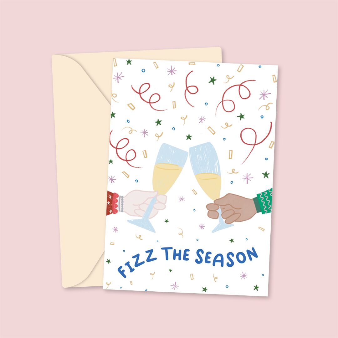 Jive Prints Fizz The Season greetings card fizz the season card