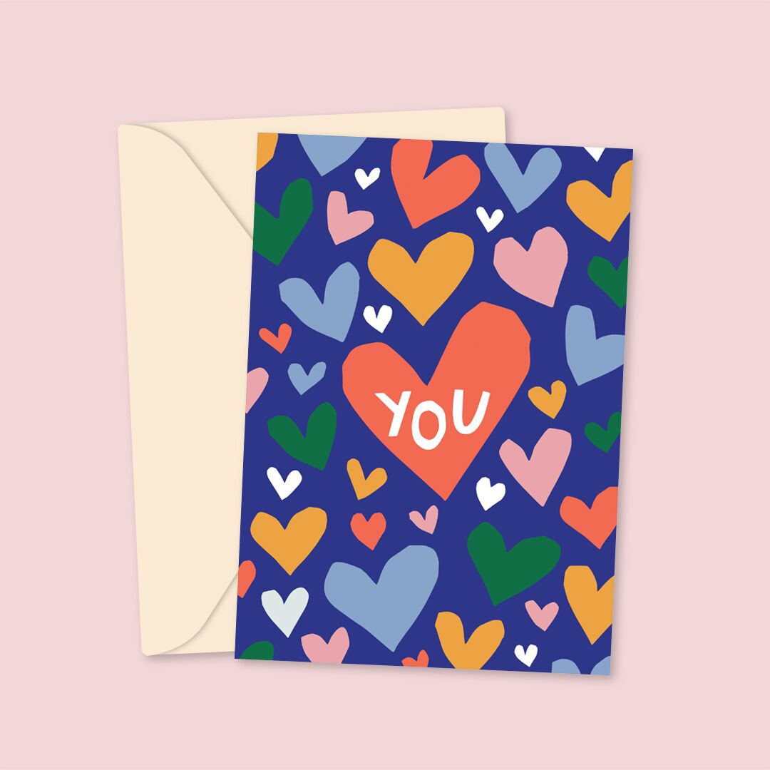 Jive Prints You greetings card love you heart design card