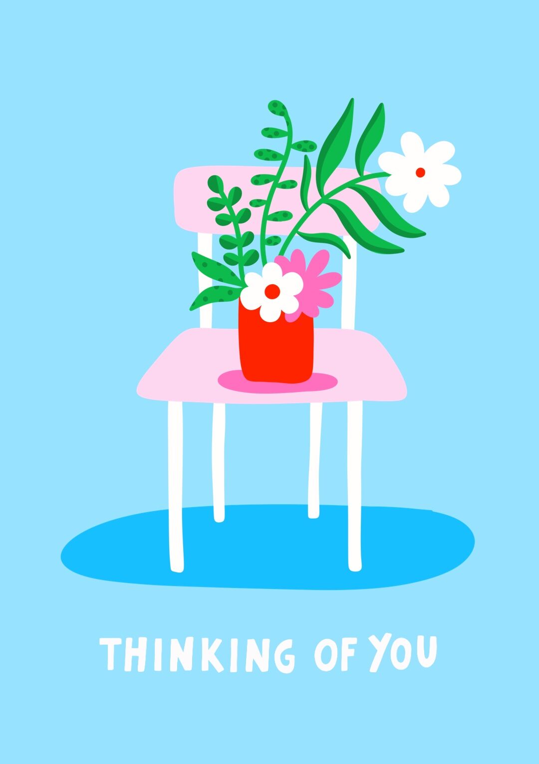 Lisa-Chicken-Flower-Chair-Thinkingofyou Thinking Of You Greetings Card