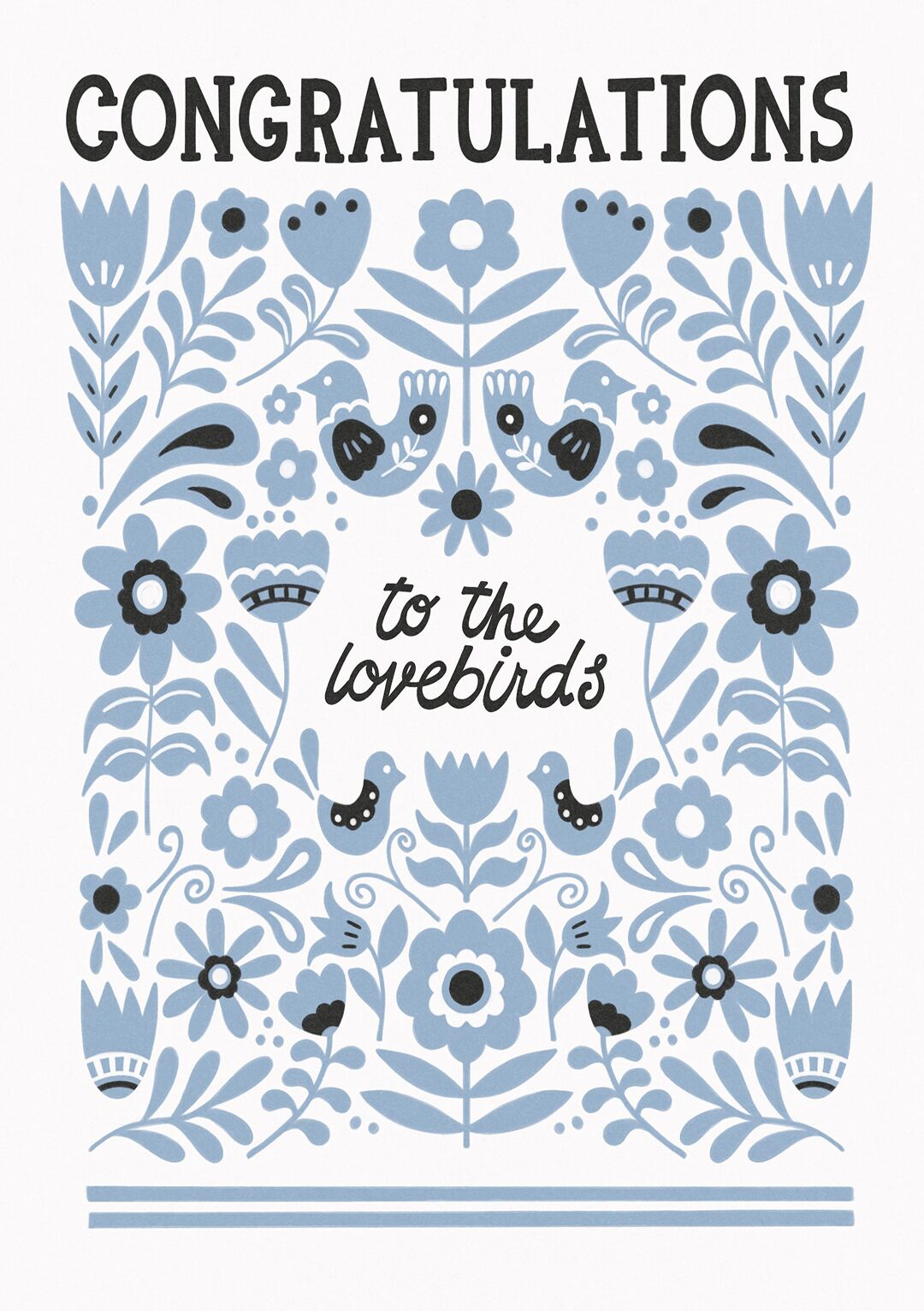 Untitled Artwork Congrats To The Love Birds - Cute Blue Card