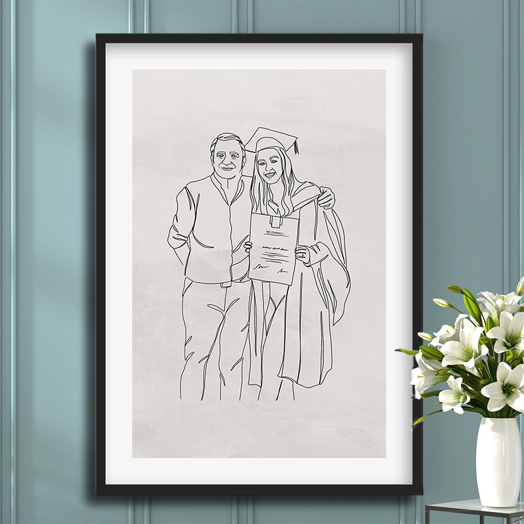 personalise line art print irish