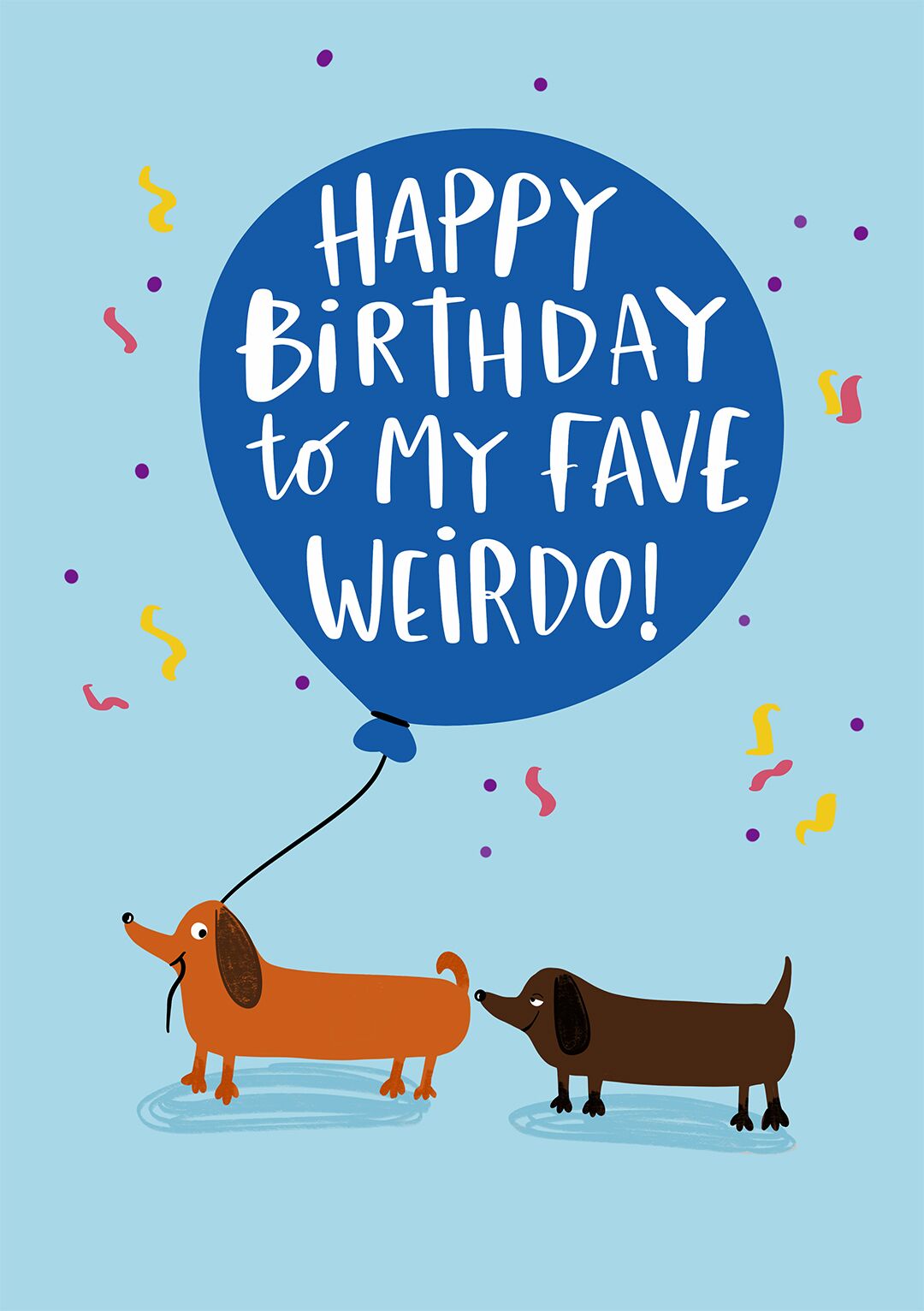 fave weirdo birthday card