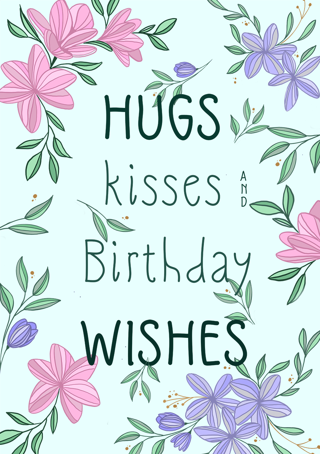 Hugs & Kisses Birthday Card