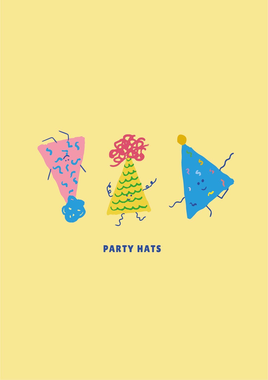 Party Hats Greetings Card