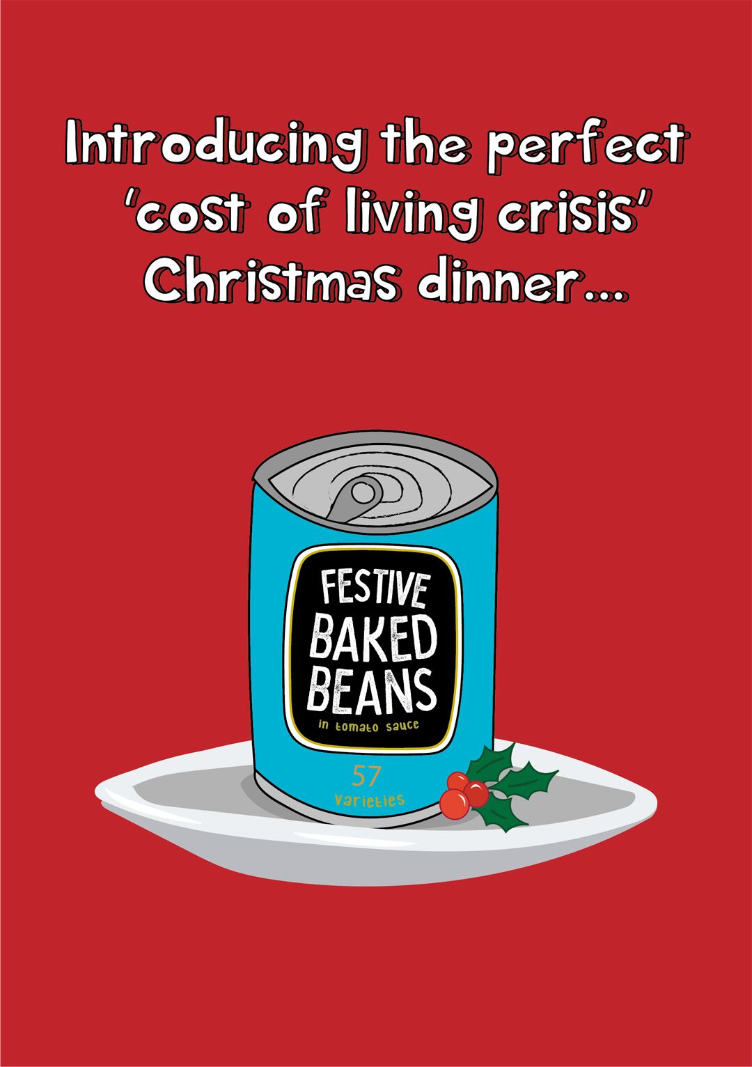 Cost Of Living Crisis Christmas Dinner Christmas Card