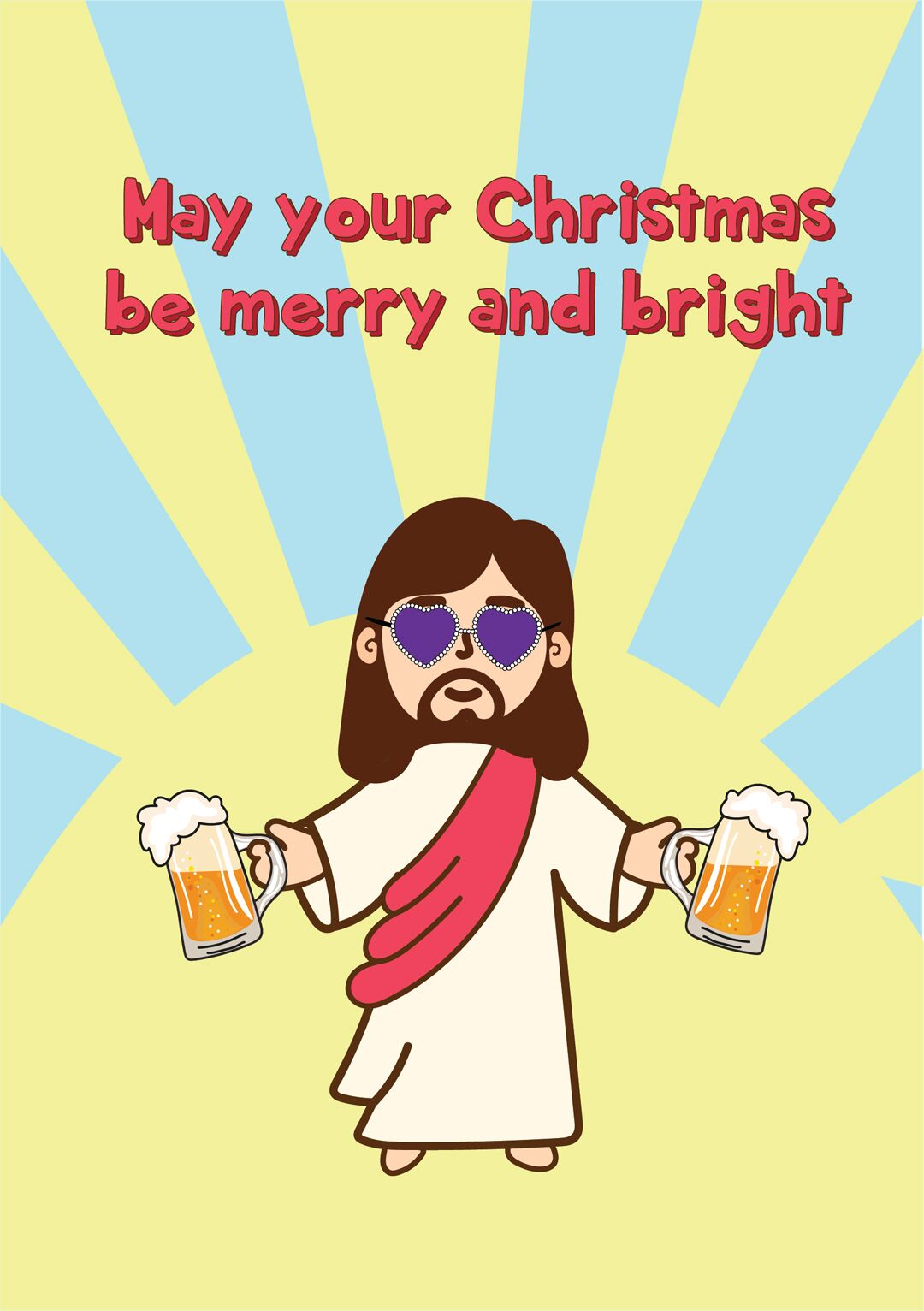 merry and bright christmas card