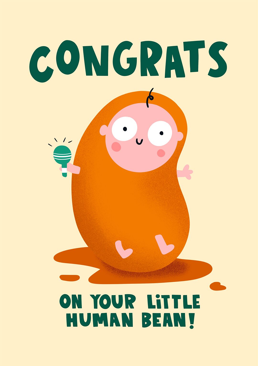 congrats new human bean greeting card