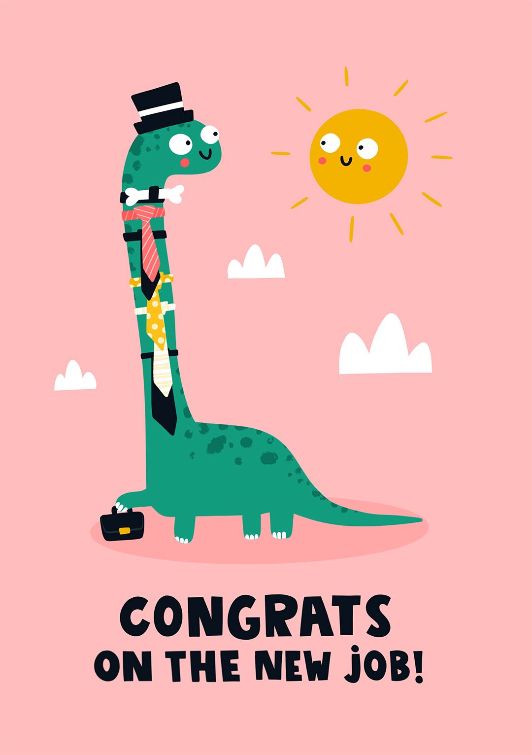 congrats on your new job dinosaur greeting card