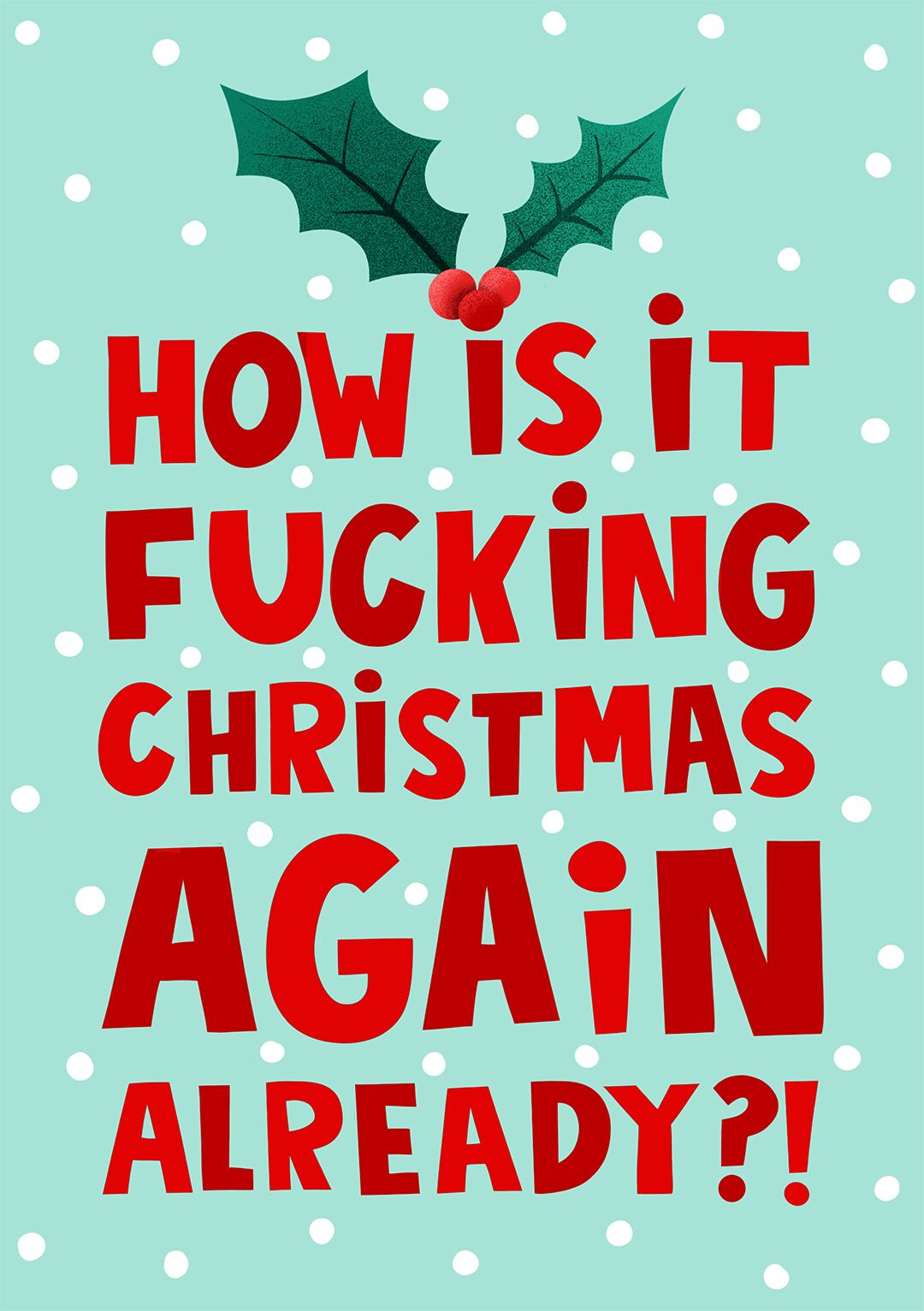 how is it f**king christmas again already card