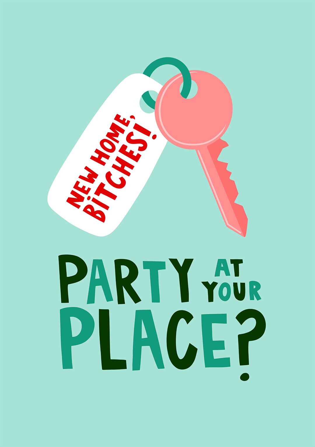 party at your place new home bitches greeting card