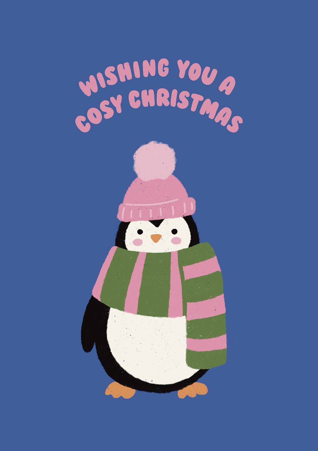 wishing you a cosy christmas penguin card