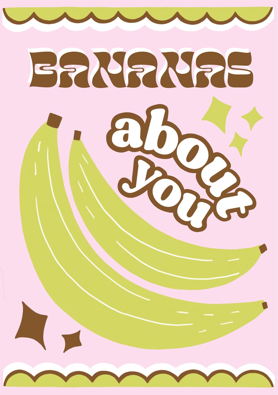 Bananas about you greeting card