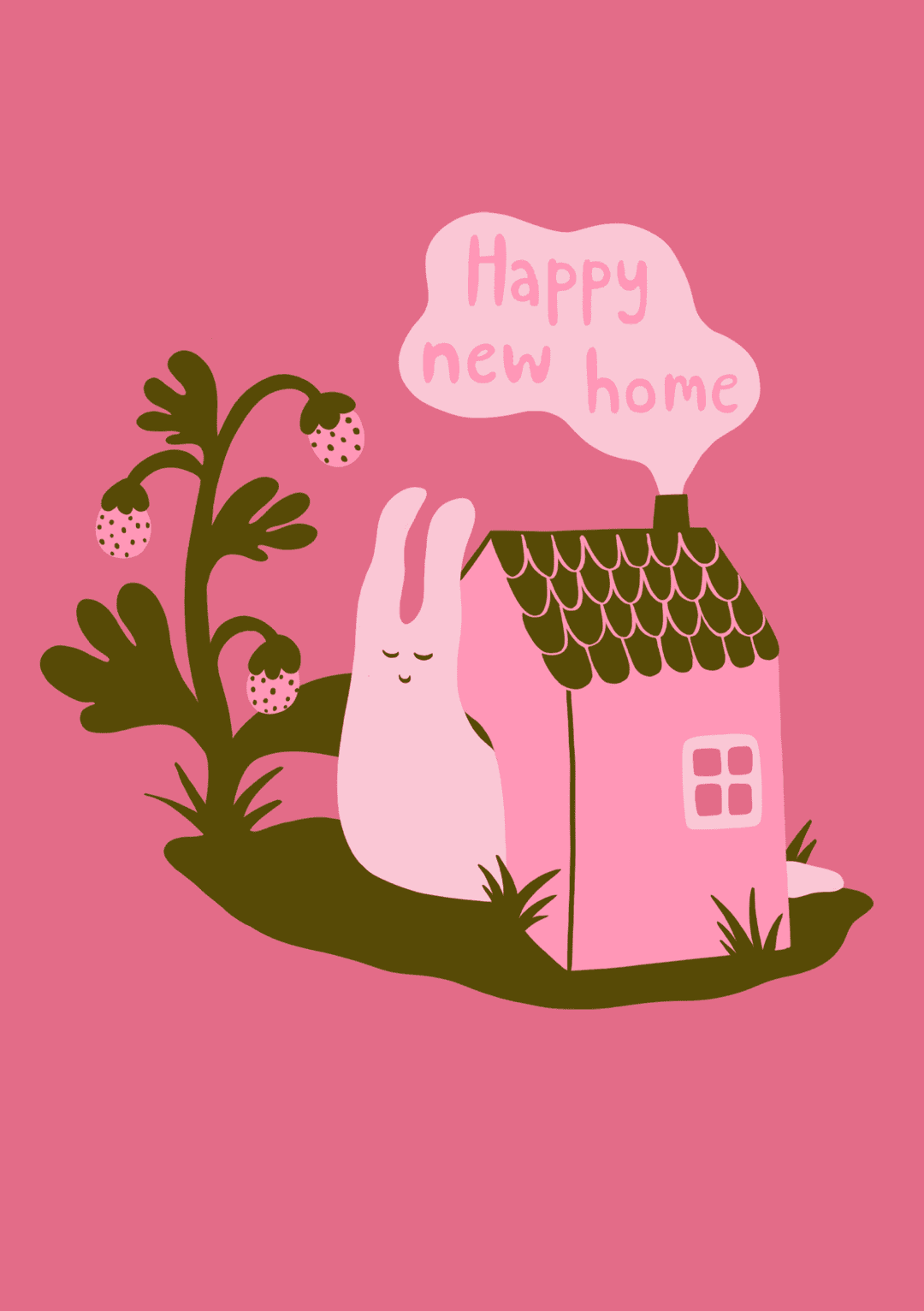 happy new home snail card