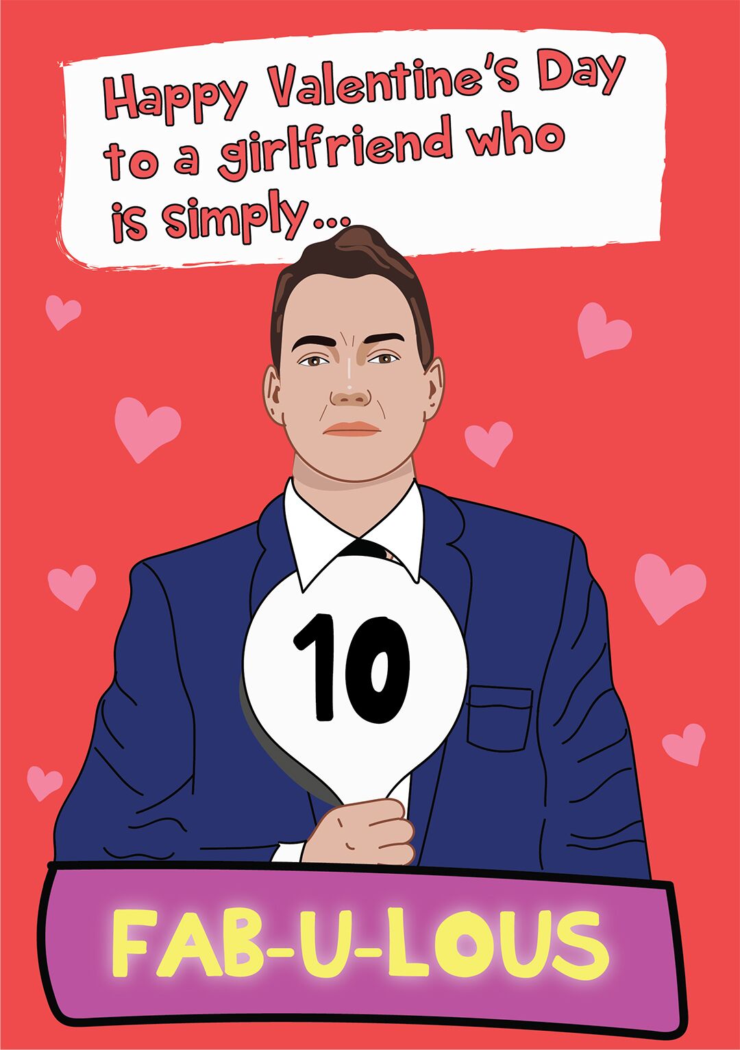 Fab-u-lous Girlfriend 10/10 Valentine's Day Card