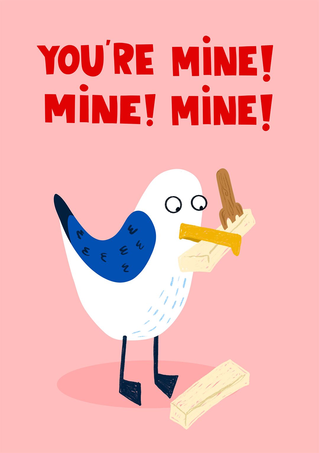 You're Mine - Cute Seagull Valentine's Day Card