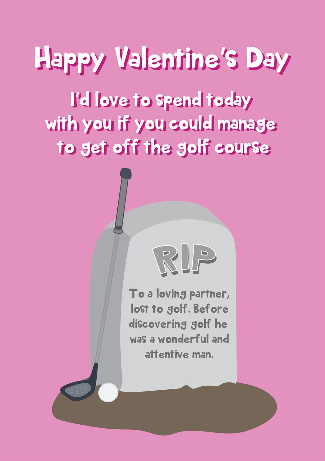 RIP To Golf - Valentine's Day Card