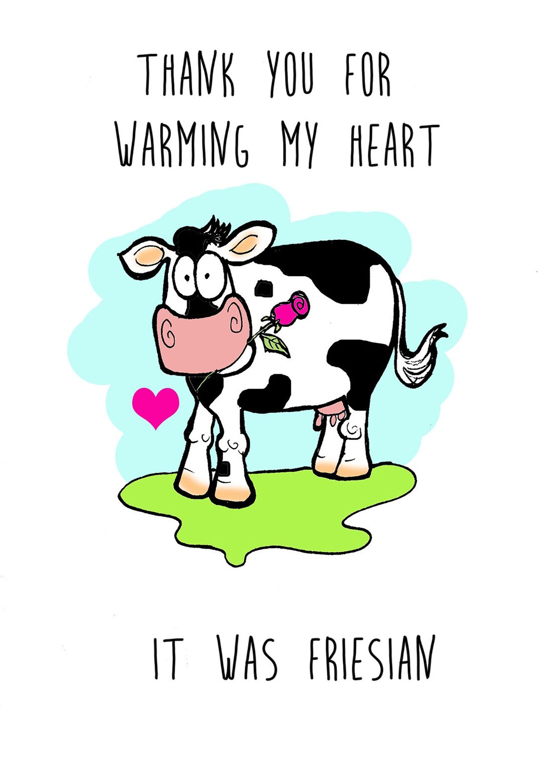 Thanks For Warming My Heart - Friesian Valentine's Day Card