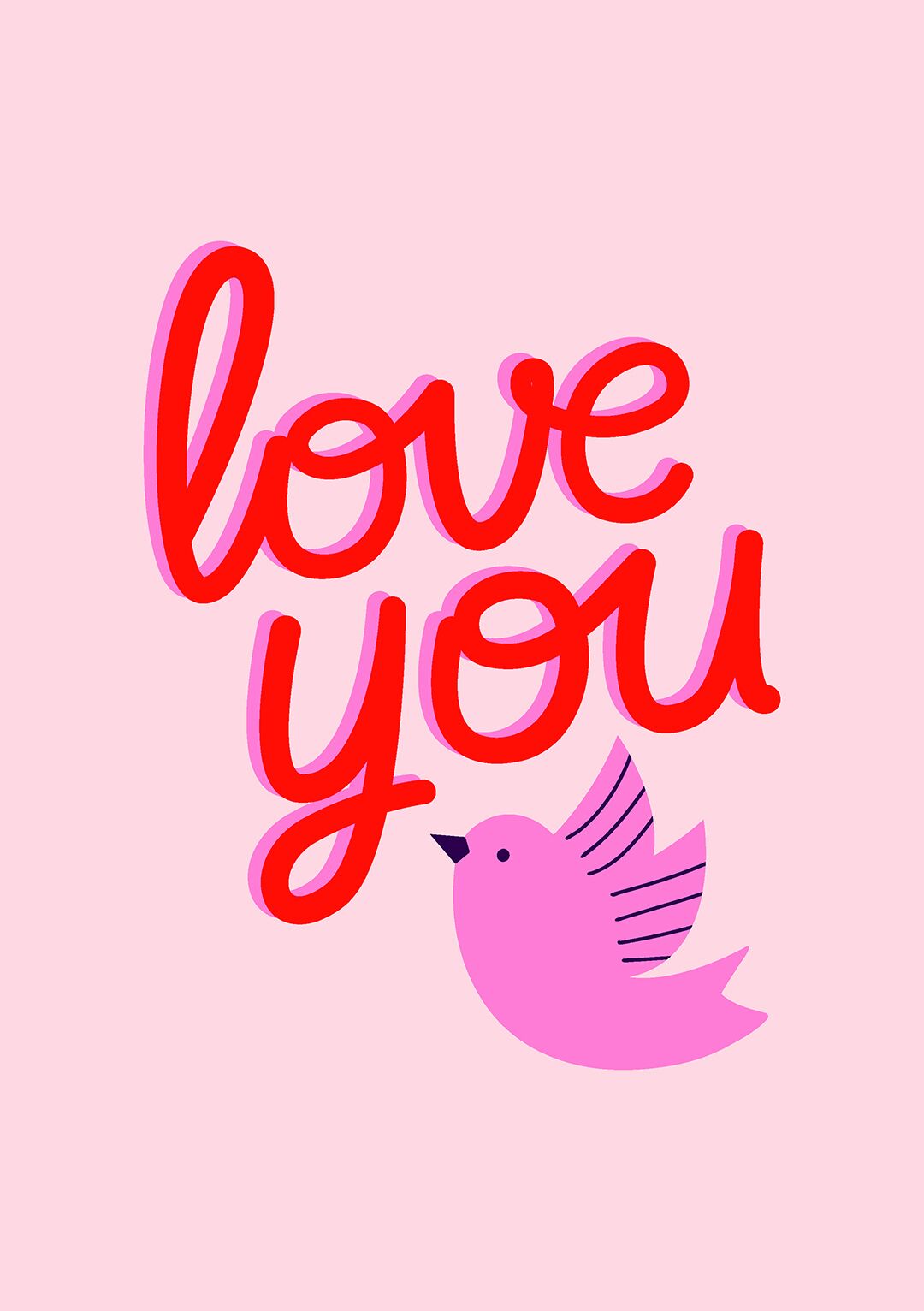 Love You - Birdy Valentines Day Card