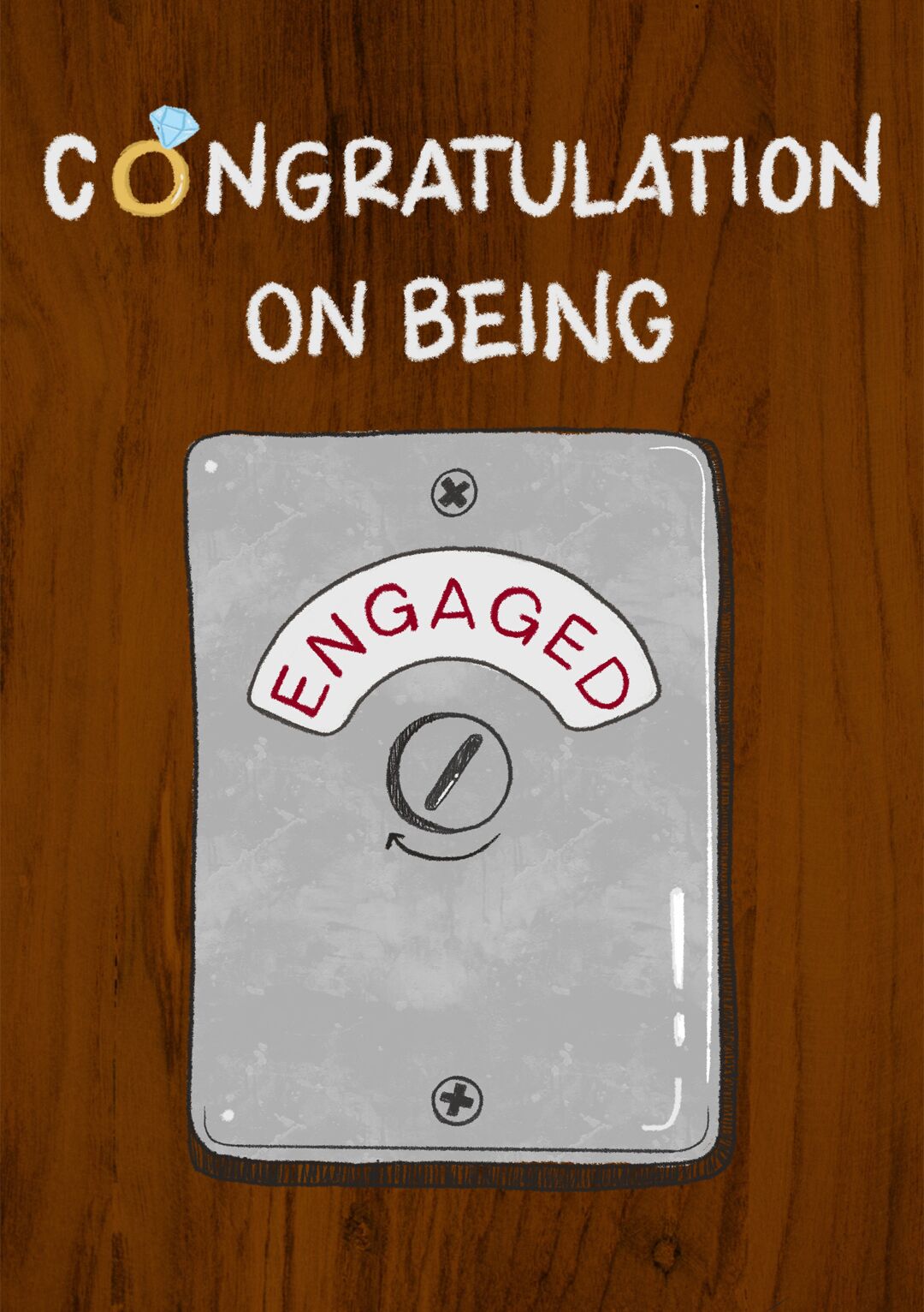 Engaged Toilet Sign - Funny Engagement Card