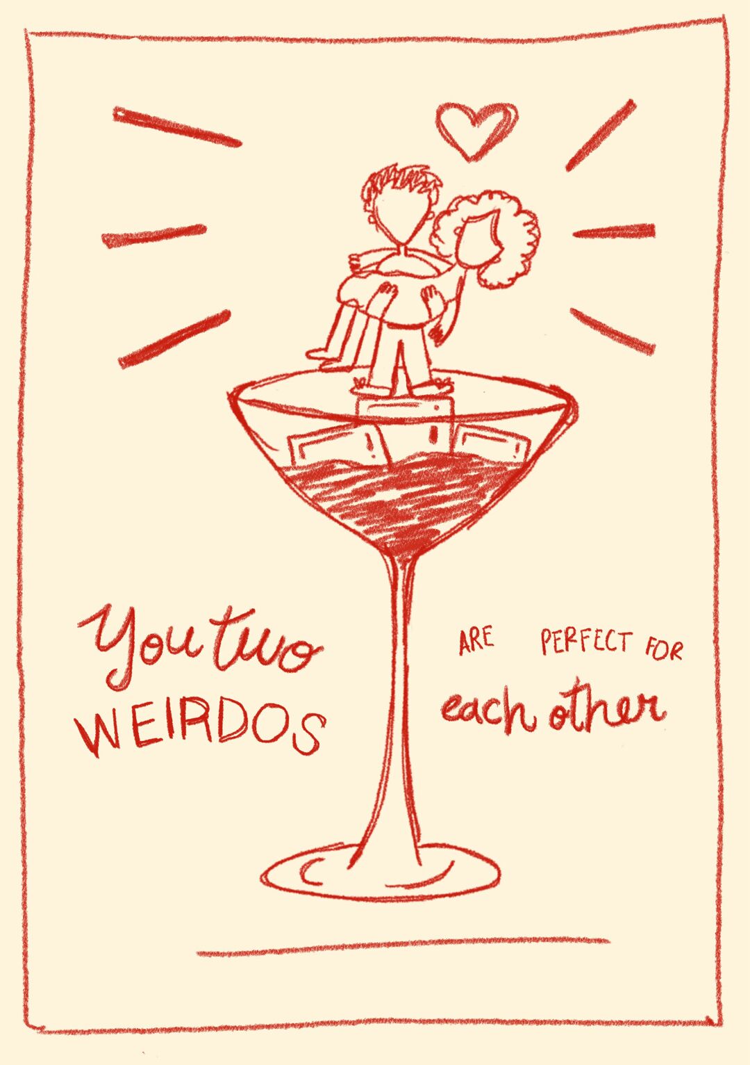 You Weirdos Are Perfect For Each Other - Engagement Card